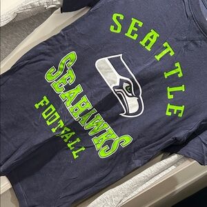 NFL Seattle Seahawks Kids Navy and Green T-Shirt